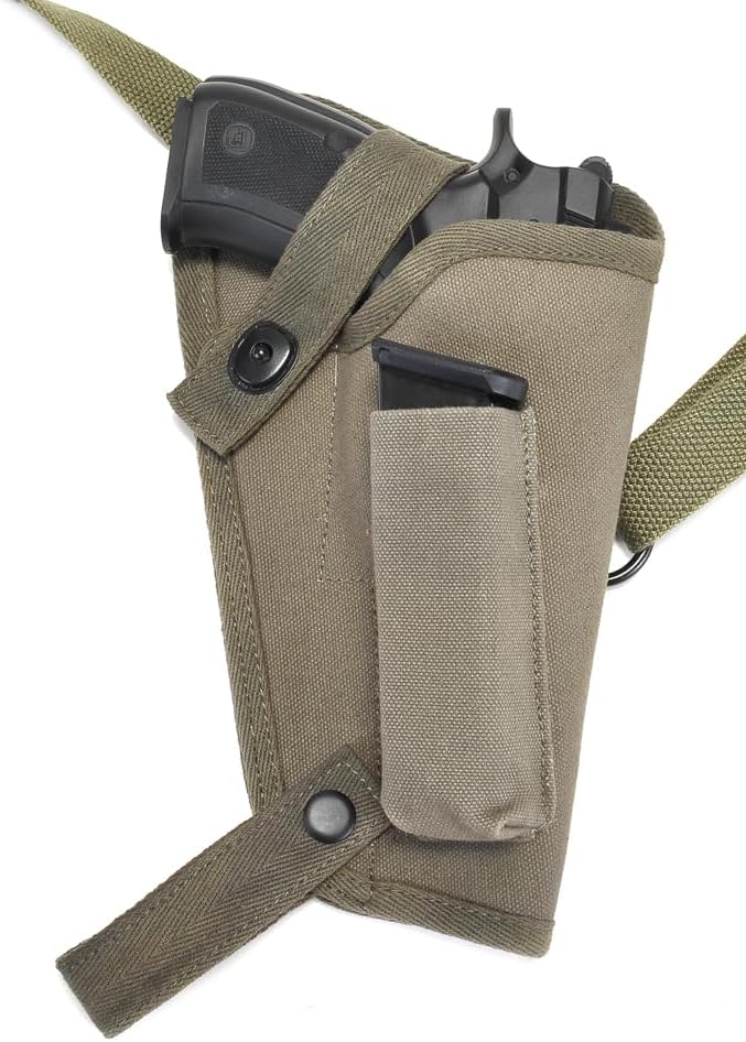 OD M3 Canvas Tanker Shoulder Holster with Magazine Pouch fits CZ75 and CZ85