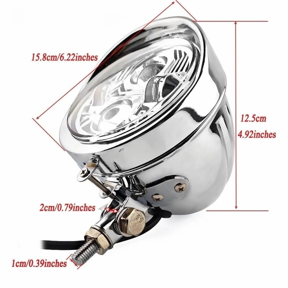 Fari Fendinebbia Motocicletta per illuminazione | Motocicletta per illuminazione personalizzata faro LED vintage da 4,5 "Per Softail Per Chopper Per Bobber