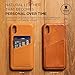 elago Genuine Leather Series for iPhone Xs case, iPhone X Case - Authentic Italian Leather Personalized Wallet Protective Cover for Apple iPhone Xs (2018) iPhone X (2017) - Brown
