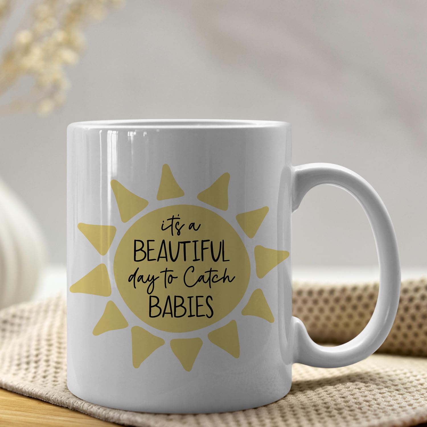 IWXYI Labor And Delivery Nurse Cup,Ob Doctor Gift,It's a Beautiful Day To Catch Babies Mug,l&d Nurse Coffee Mug 11 Ounce,Midwife Gifts