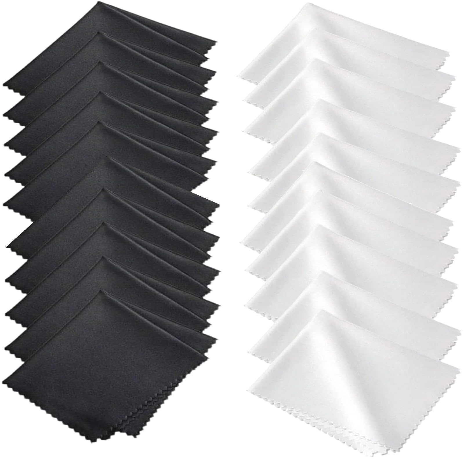 Panni Microfibra Occhiali, 20pcs Microfibra Panno di Pulizia, per Obiettivi, Occhiali, Lenti, Telefoni, Schermi e Tablet (15x18 cm)
