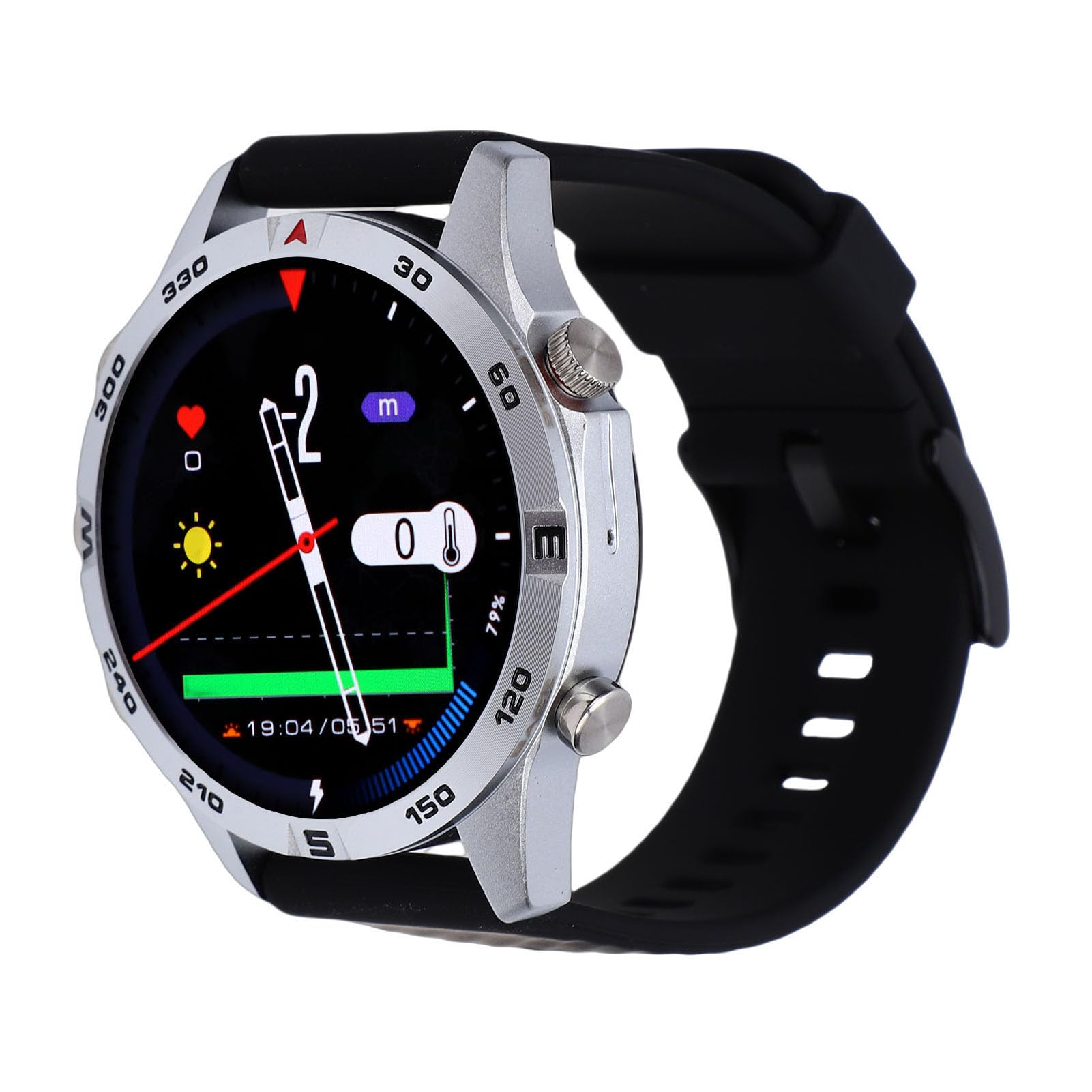 Dilwe Reloj de Buceo, Reloj de Buceo Inteligente de Aleación de Zinc y Silicona con Sensor de Profundidad, Pantalla de 1,43 Pulgadas para Buceadores y Nadadores Profesionales