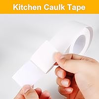 Vista 3 de 2 Pack Caulk Tape Sealant Strip, PVC Self Adhesive Tub Caulk Strip Tape, Sealant Tape, Used for Toilet Bowl Bathroom Bathtub Kitchen Floor Wall Edge