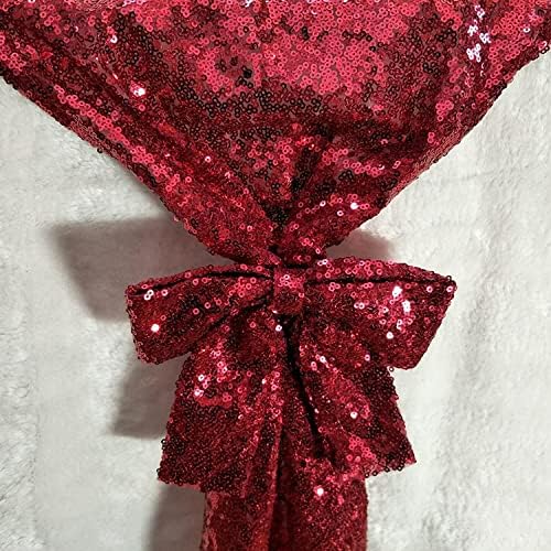 Miniatura 8 de JYFLZQ Camino de mesa de lentejuelas color burdeos de 12 x 108 pulgadas, paquete de 5 manteles de tela con lentejuelas brillantes, caminos