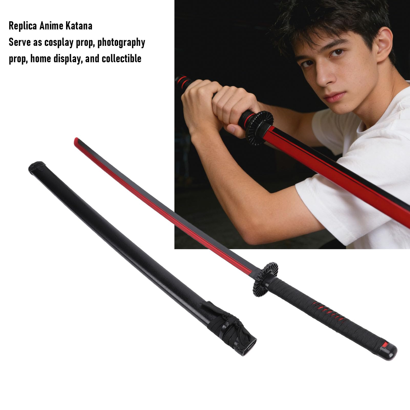 Oggetti di Scena Cosplay Spada Illuminata, Giocattolo Sicuro per Bambini per Esposizione di Fotografie Cosplay, Facile Attivazione con Porta di Ricarica USB, Include Fodero
