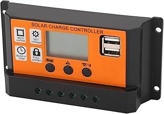 Solar Charge Controller, Solar Panel Regulator 3 Stage Management 12V 24V Adjustable Parameter Large LCD Display for Industrial Use (30A)