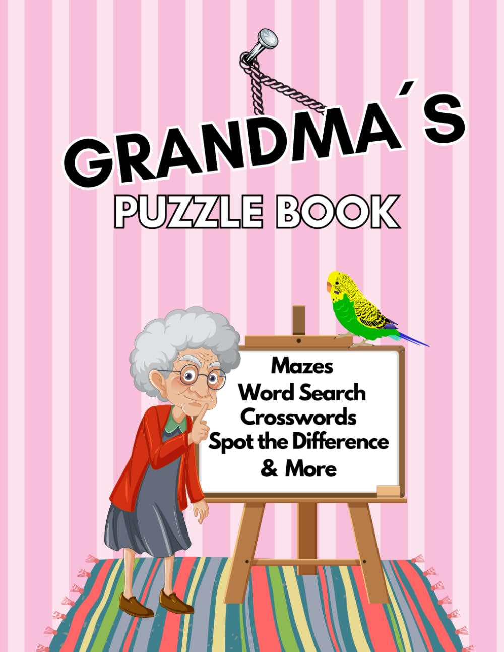 Grandma´s Puzzlebook: 100 Large Print Puzzles for Adults & Seniors, Word Search, Riddles, Math Puzzles, Present for Grandmother, Crosswords Grandma´s Puzzlebook