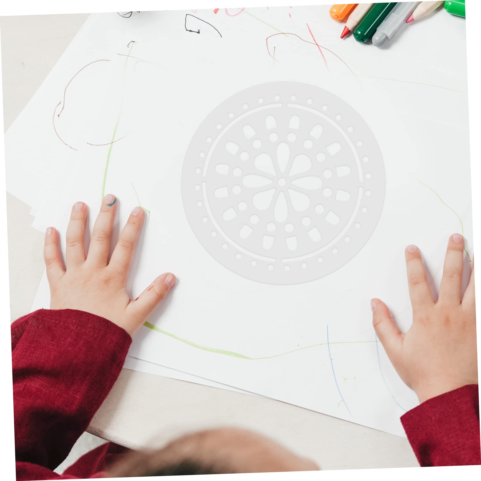 SEWACC 3 Sets Malschablonen Mandala-schablonen Dekorative Blumenvorlage Zum Malen Von Wandkunst Stück * 3