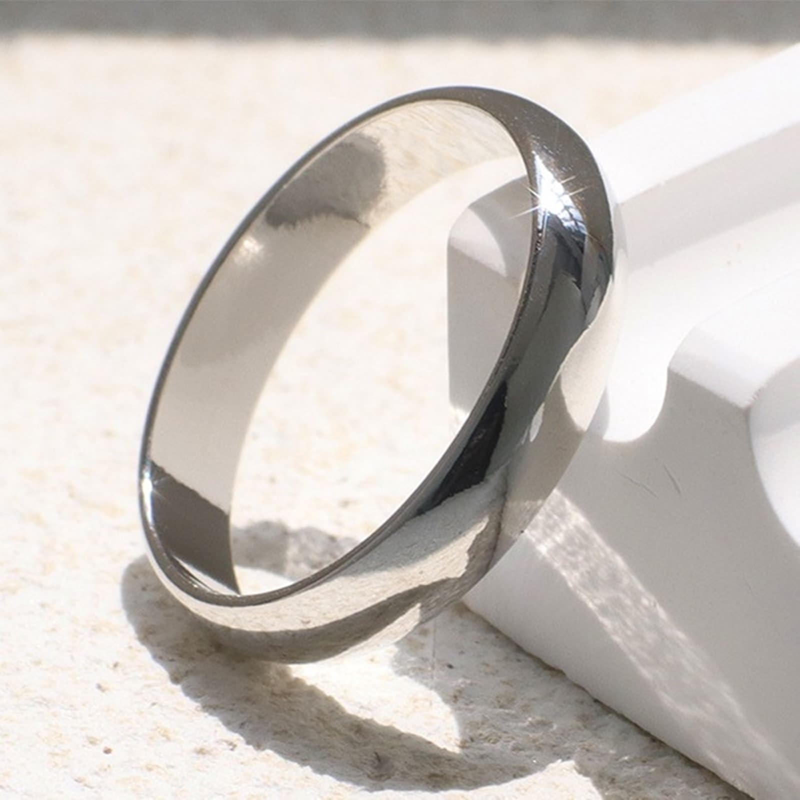 Bague en or jaune 9 carats véritable pour femme, bague de promesse brillante unie