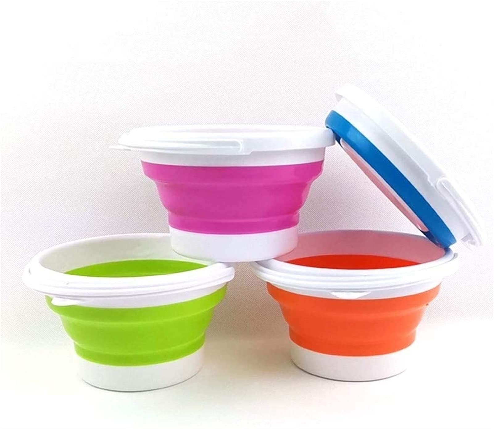 Seau pliable portable en plastique pour optimiser le rangement du ménage