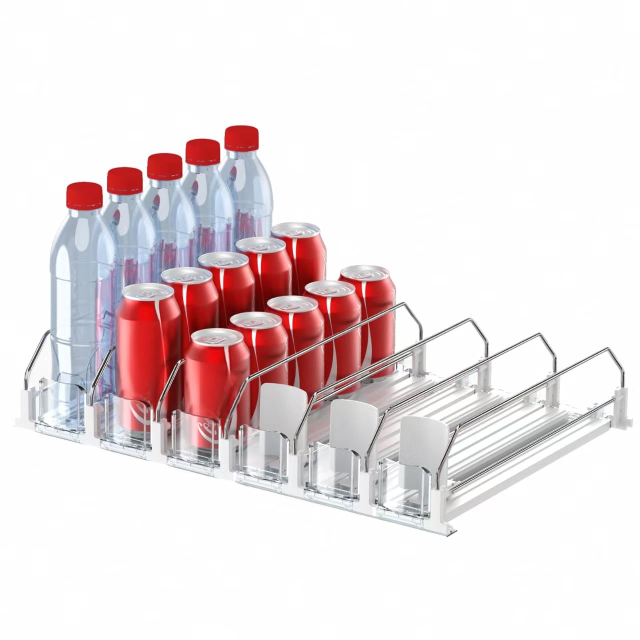 IBORING Drink Organizer for Fridge,Self Pushing Fridge Drink Organizer,Automatic Drink Dispenser for Fridge-Holds up to 30 Cans