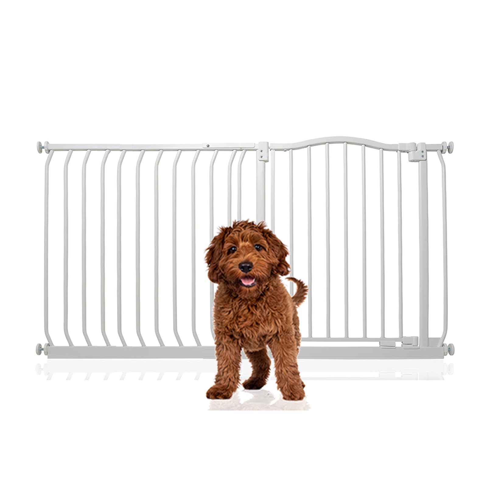 Bettacare White Curved Top Dog Gate, 134Cm - 143Cm, Matt Pressure Fit Pet Gate For Dog And Puppy, Pet And Dog Barrier, Easy Installation