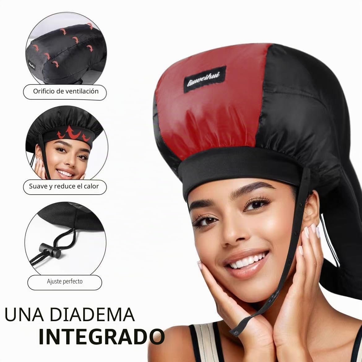 Secador de pelo con capucha, difusor de pelo ideal para cabello rizado, tu solución definitiva - Gorro de secado de gran capacidad para un peinado rápido de rizos
