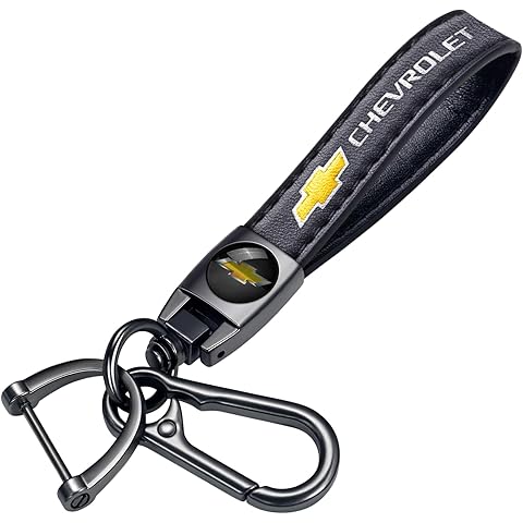 Xiconbao Genuine Leather Car Keychain for Chevy Colorado Equinox Malibu Tahoe Series Car Key Chain Ring Accessories for Men and Woman
