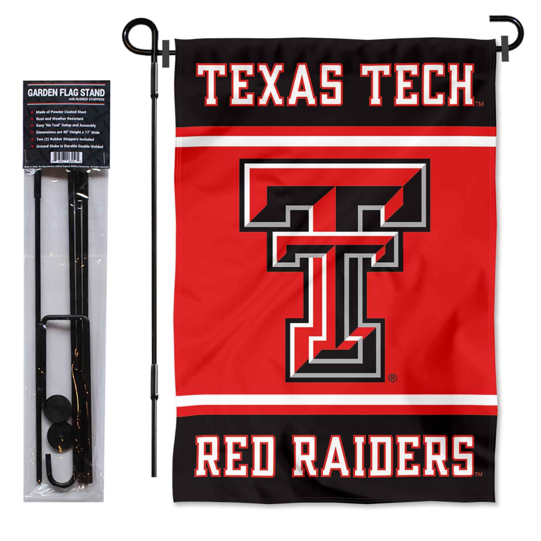 College Flags & Banners Co. Texas Tech Red Raiders Garden Flag with Stand Holder