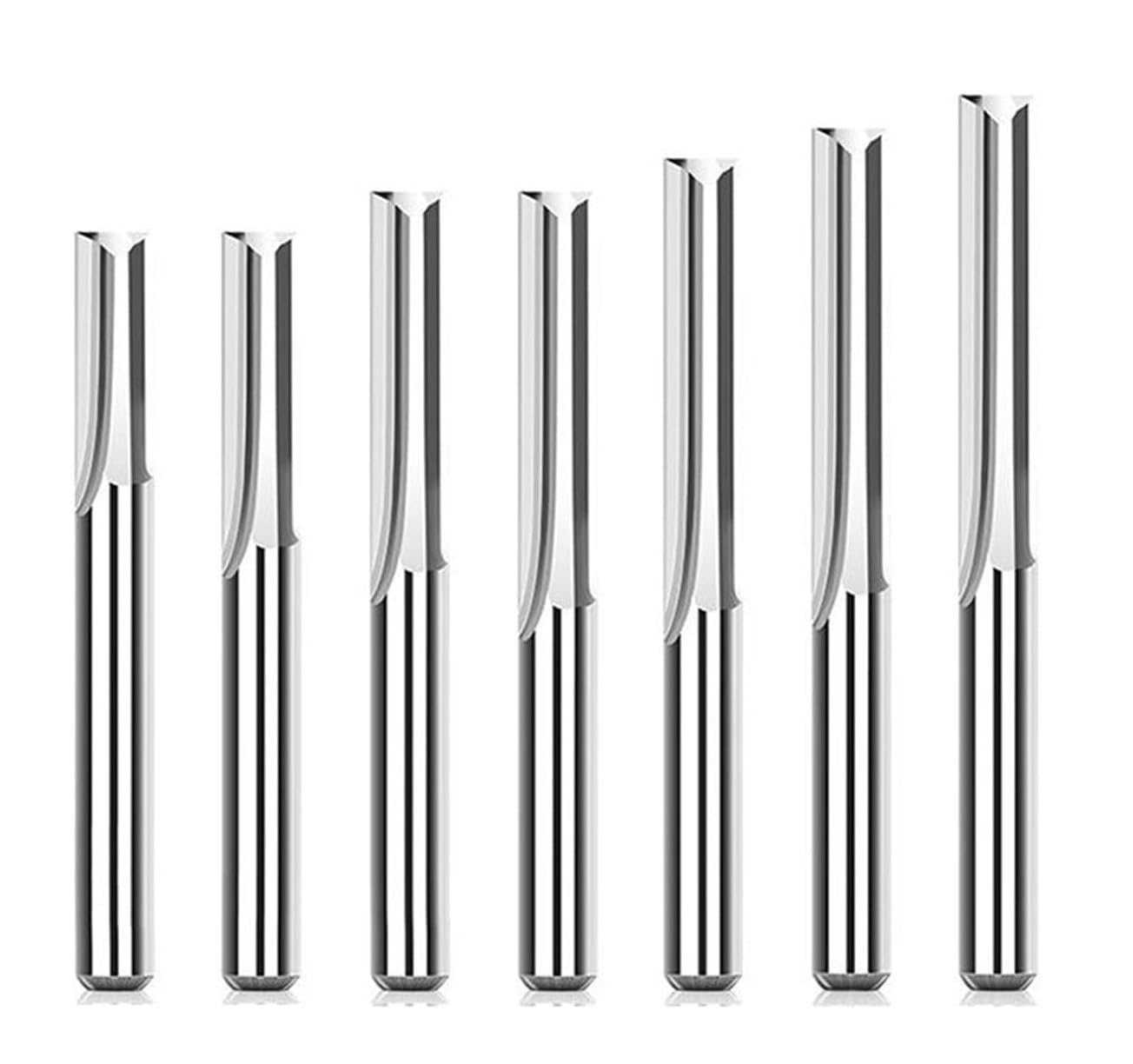 7pcs Carbide Double Flute Router Bit Set for - Carving - 6mm Shank, 17-52mm Milling Cutters for Woodworking and Metalworking