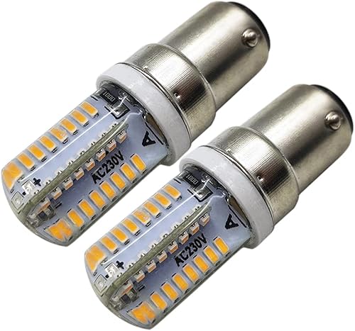 Ruiandsion BA15D Bombillas LED 230 V CA Bombilla base de bayoneta doble 3014 64SMD chips blanco cálido para máquina de coser, lámpara de araña, no disponible en Yaxa Peru