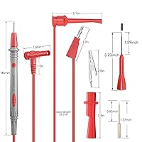 Vista 34 de Goupchn Kit de cables de prueba de multímetro de silicona, 25 piezas con juego de sondas afiladas de precisión chapado en oro reemplazable, clips