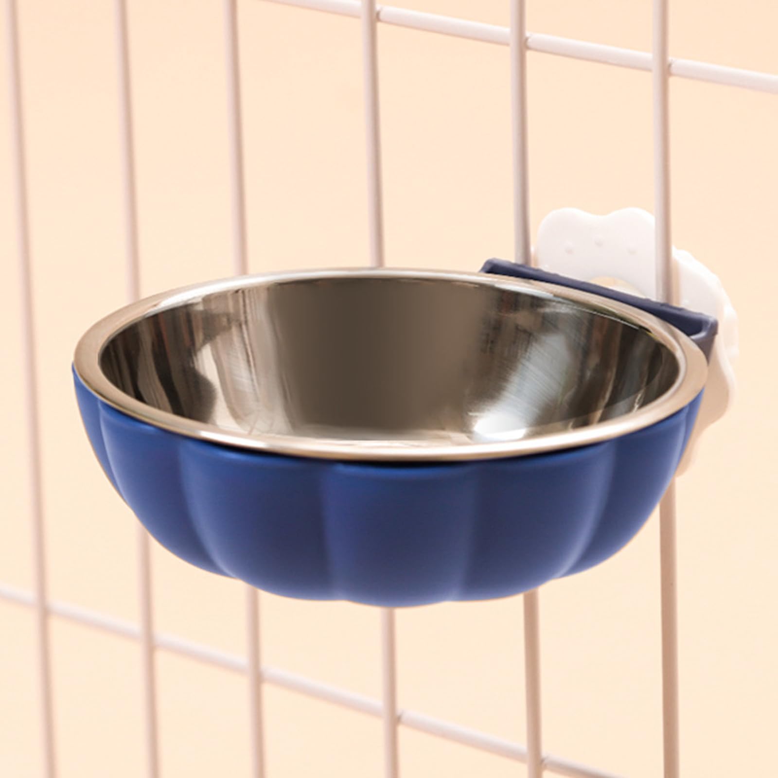 Ifukens 猫 餌入れ フードボウル 犬 食器 可愛いカボチャ型猫 水飲み器 水入れ エサ皿 給餌器 給水器 犬 水飲み器 えさ皿 高さ調整可能ペットゲージ用犬 みずのみ器ペット用品 小動物用ヘルスウォーターボウル (ブルー, S)