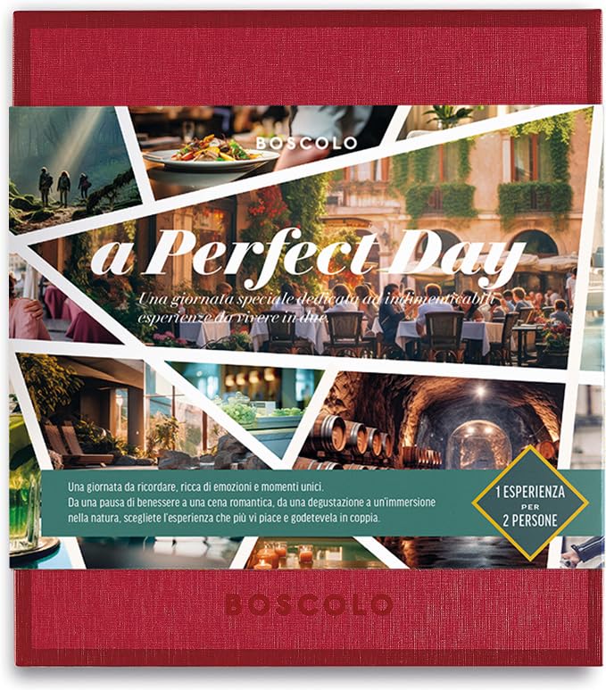 Boscolo Gift A Perfect Day - Cofanetto Regalo Donna e Uomo per 2 Persone in Italia, Ideale come Regalo Donna e Uomo Compleanno, Regali di Coppia per Lei e Lui, Idee per Regali Originali, Valido 1 Anno