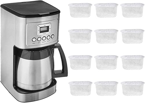 Paquete de 12 filtros de agua de repuesto compatibles con Cuisinart, filtros de café Cuisinart de carbón puro compatibles con todas las cafeteras
