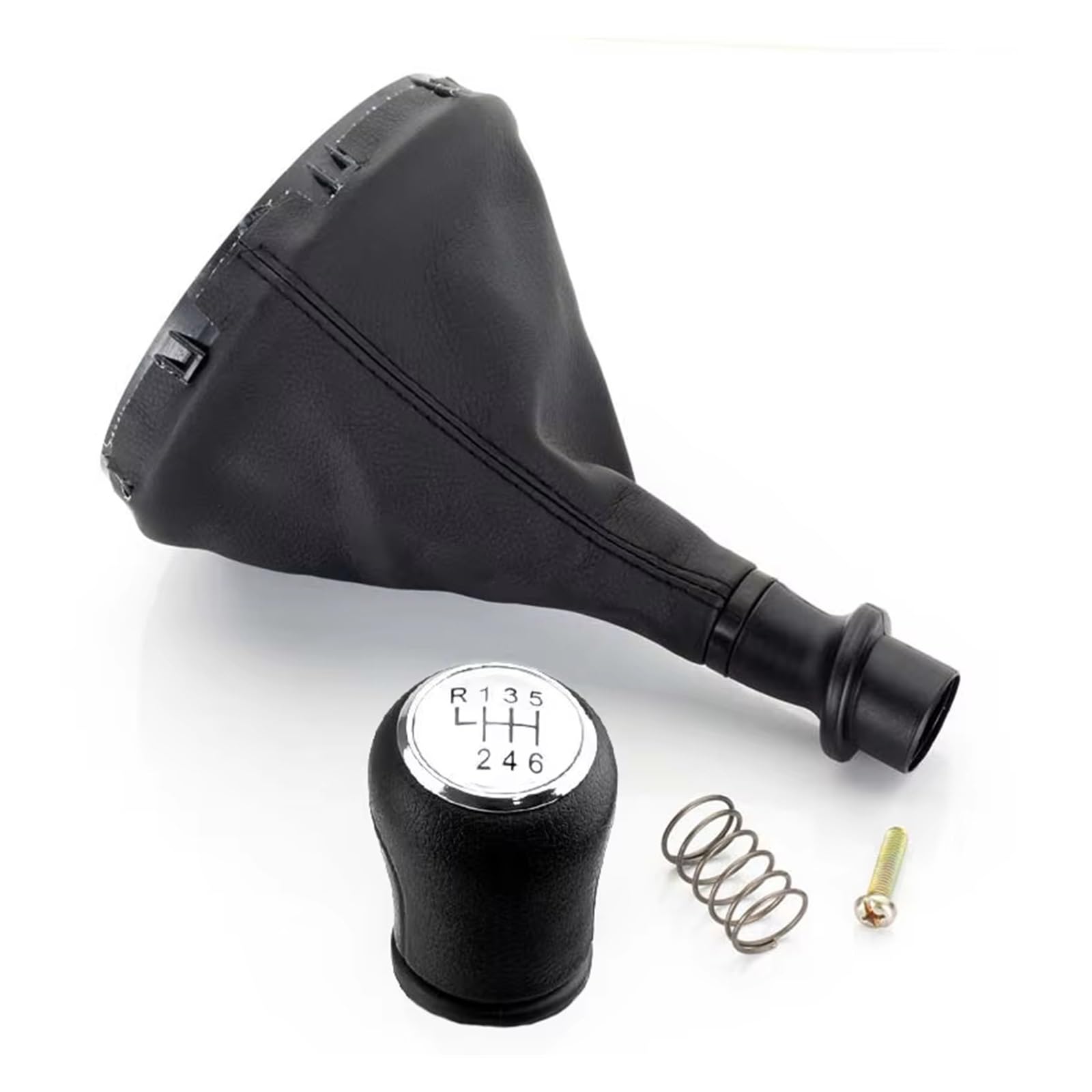 Ghqfrop Silver 6 Speed Transmission Gear Shift Knob For Vw For Transporter T5 T5.1 T6 Gp 2003-2011 Car Gear Stick Shift Knob Boot Cover 5 6 Speed Car Gear Stick Knob(Silver 6 Speed)