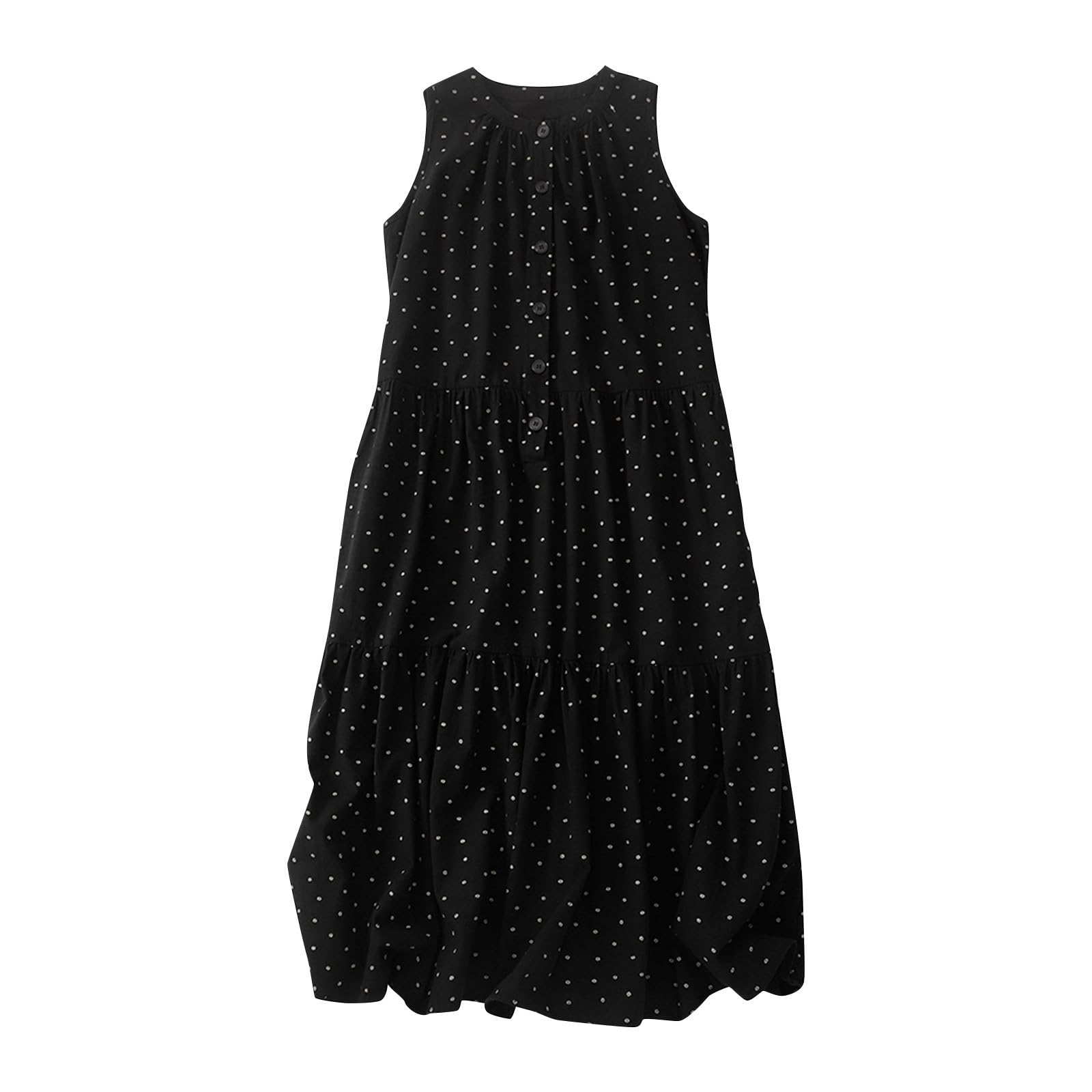 HAOLEI Abito Estivo Floreale da Donna Curvy Bohémien Donna Abito Estivo Lungo Senza Maniche Stampa Fiori Abbigliamento Vestito Elegante Sexy Lunghi Prendisole Alto Lunga Vacanze Spiaggia A-Line Dress