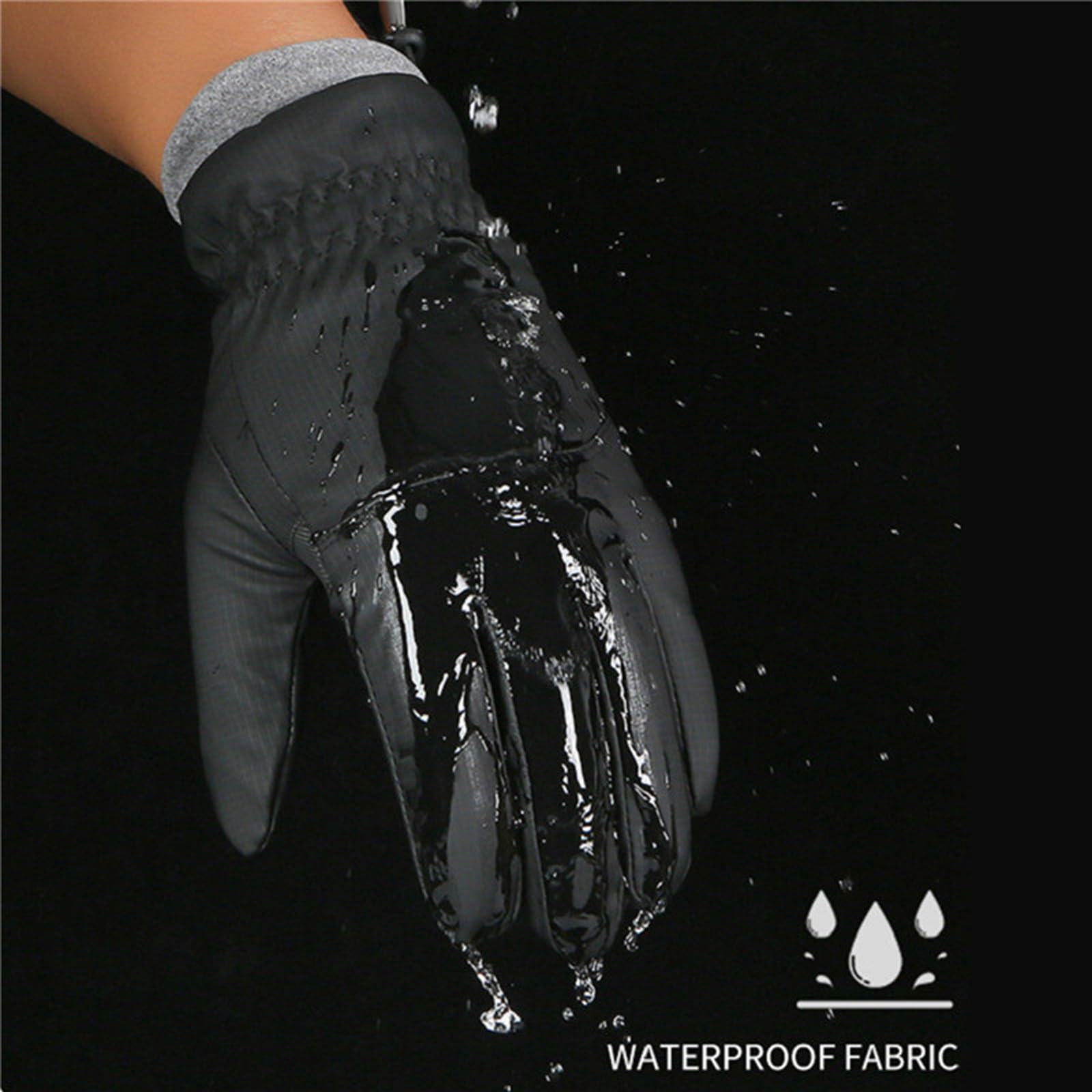Guantes de esquí de Invierno para Hombre, Resistentes al Viento, para Mantener el Calor, Dedos con Pantalla táctil, Ligeros, Antideslizantes, Suaves, para Ciclismo