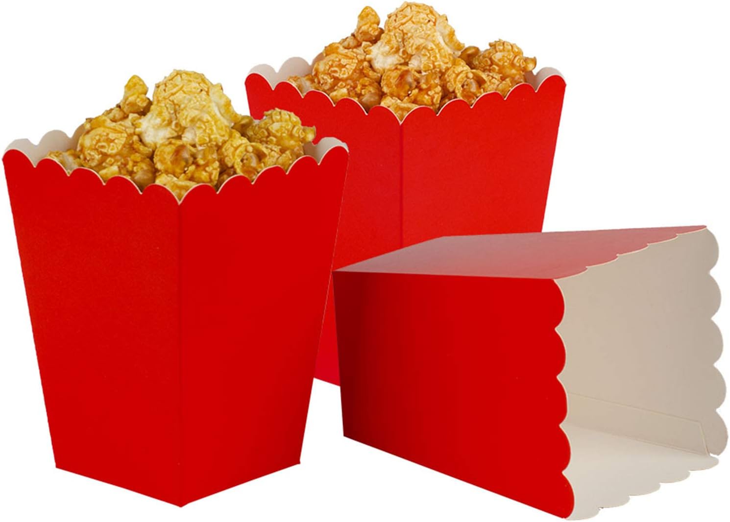 AimtoHome Red Popcorn Boxes Mini Paper Popcorn Box Cardboard Popcorn Container for