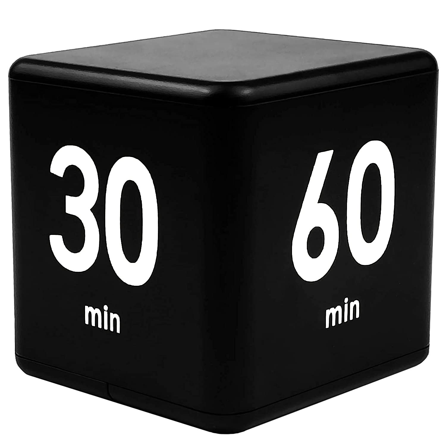 Cube Timer, Kids Timer with Gravity Sensor Flip 15 20 30 60 Mins Countdown Settings for ADHD, Time Management, Classroom, Productivity Workout, Kitchen, Cooking, Study (Black)