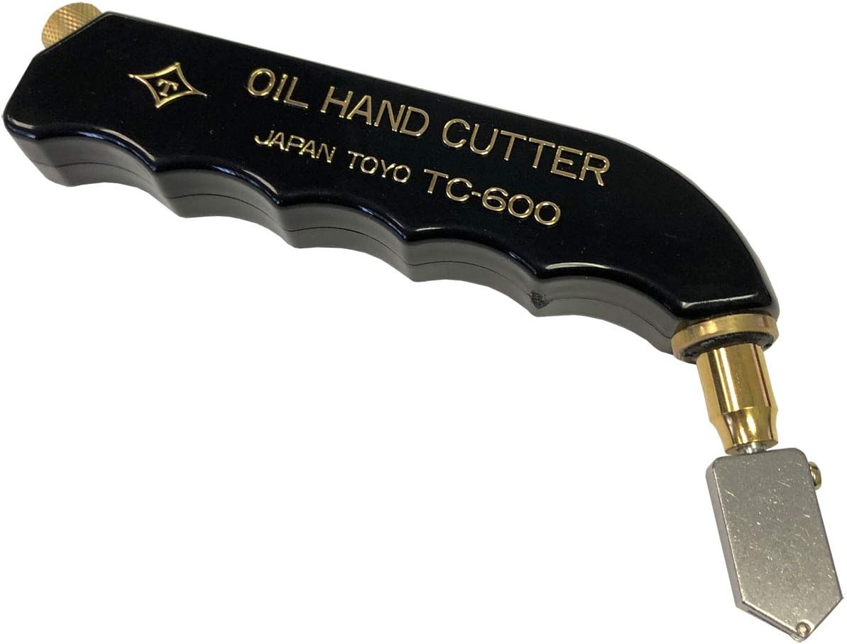 TOYO TC600SVB Black Handled Pistol Grip Supercutter Glass Cutter Straight Blade | Wide Angle Designed To Cut Thick Glass TAP Wheel Technology Supercutter | Made in Japan