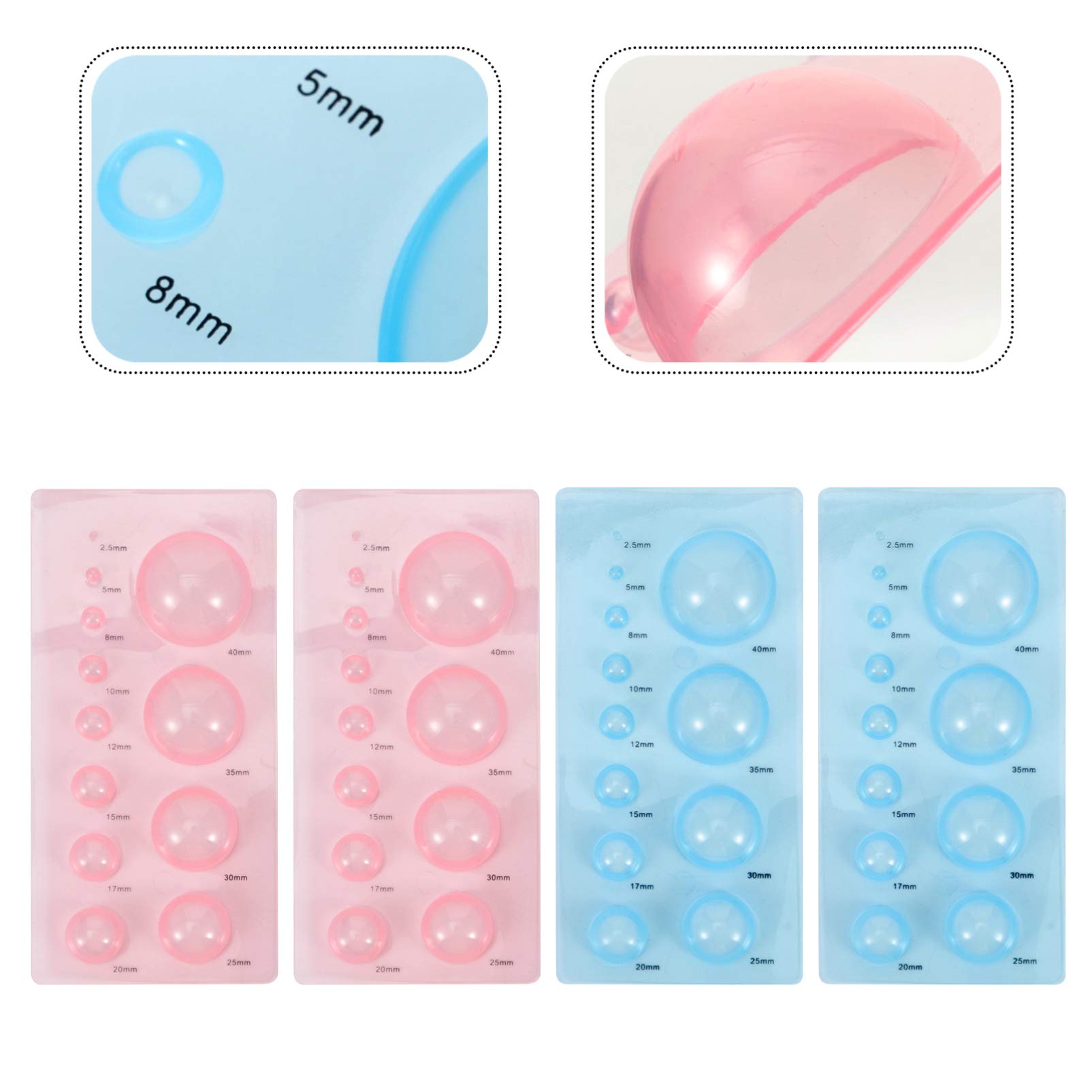 EXCEART 4pcs Paper Shaper Paper Quilling Mould Half Ball Mould Dome Mold Bread Baking Mold Paper Quilling Kit Paper Craft Quilling Tools Quilling Strips Quilling Paper Mini 3D Dessert Abs