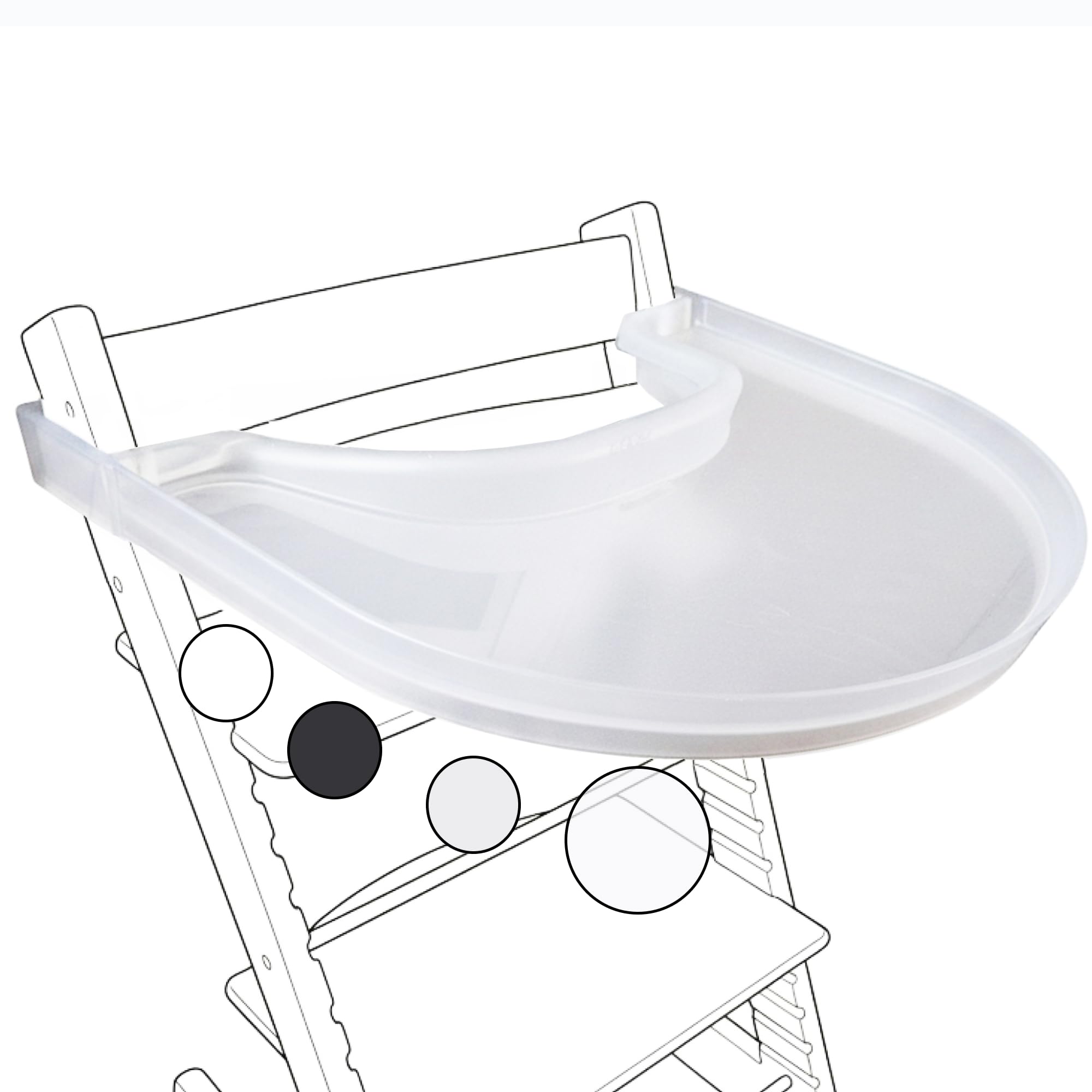 Vassoio per Seggiolone Stokke Tripp Trapp – Chiaro – Senza Baby Set Necessario. Superficie Antiscivolo per Ventose. A Scatto. Senza BPA