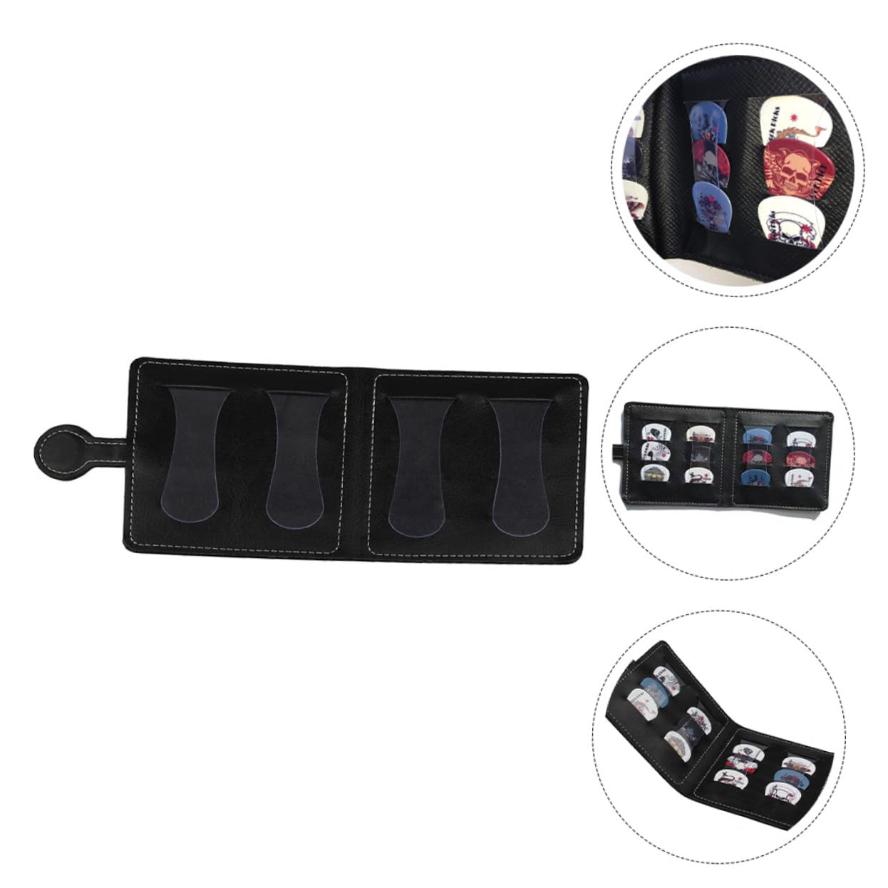ifundom Portable Leather Guitar Pick Bag Compact Pick Organizer for Easy Access Lightweight Ukulele Accessory to Keep Picks Secure and Organized for Acoustic and Electric