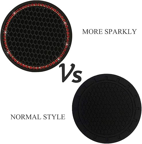 Miniatura 5 de Hanemia - Juego de 2 ostentosos portavasos universales para automóvil diseño de diamantes de imitación para soporte de vasos de 275 pulgadas juego