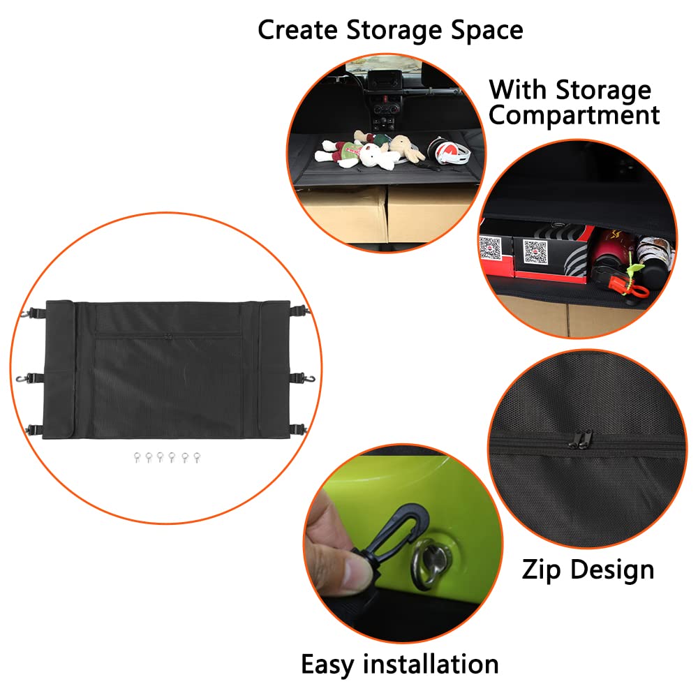 JUNLELI Trunk Isolation Net Trunk Organizer Cargo Luggage Carrier Net for Suzuki Jimny 2019 2020 2021 2022 2023 Car Interior Accessories Black