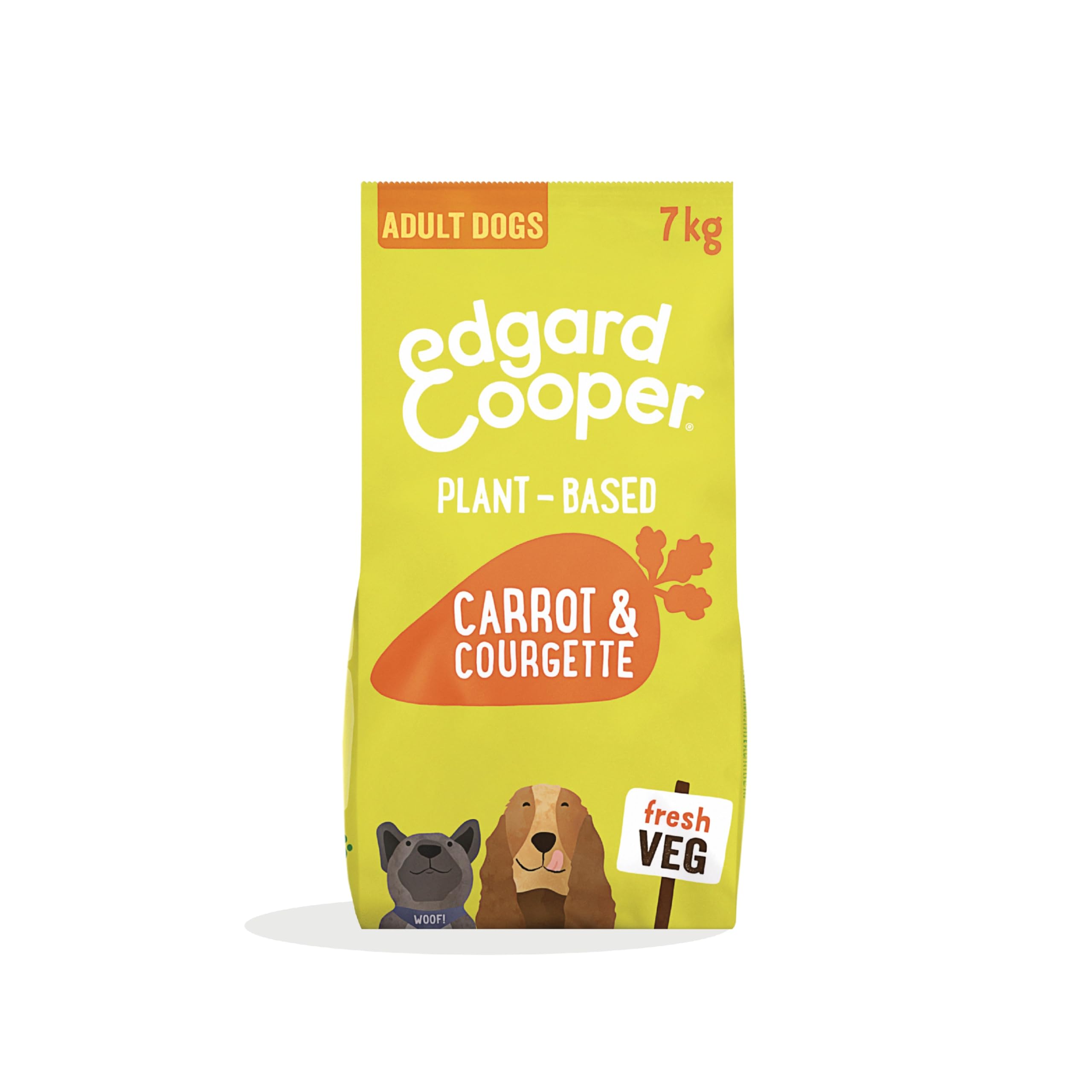 Edgard & Cooper Grain Free Dog Food Dry, 100% Plant-Based (Carrot&Courgette 7kg), Natural Kibble Dry Dog Food for Adult Dogs, Vegan Protein, Hypoallergenic, No Added Sugar