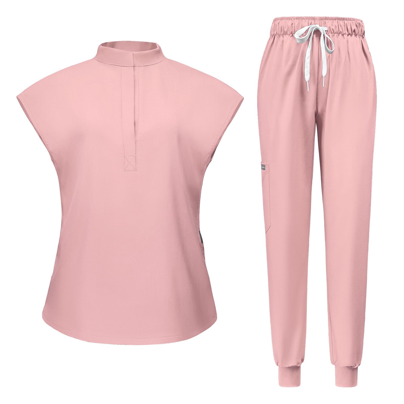 Levao 2024 Newest Scrubs Set for Women, 6 Pocket Modern Medical Workwear Nurse Uniforms Set Scrub Top & Jogger Pants — view 16