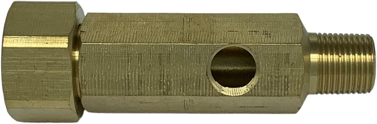Pressure Washer Brass Garden Hose Inlet Connector 3/4 Garden Hose to 3/8 NPT Size (3/8 NPT Measures Almost 5/8 Inch) with Filter & Bypass Port