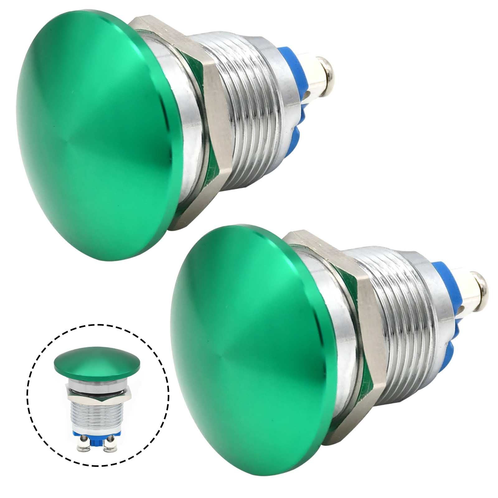 2 Pcs ZJWZJH 16mm Mushroom Head Push Button Switch