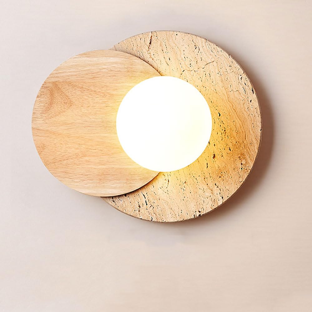 Aplique de pared moderno estilo wabi sabi con madera de troncos