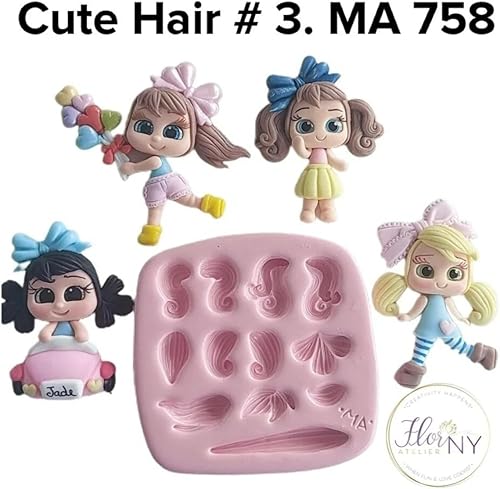 Miniatura 2 de Molde de silicona para cabello lindo #3 MA 758