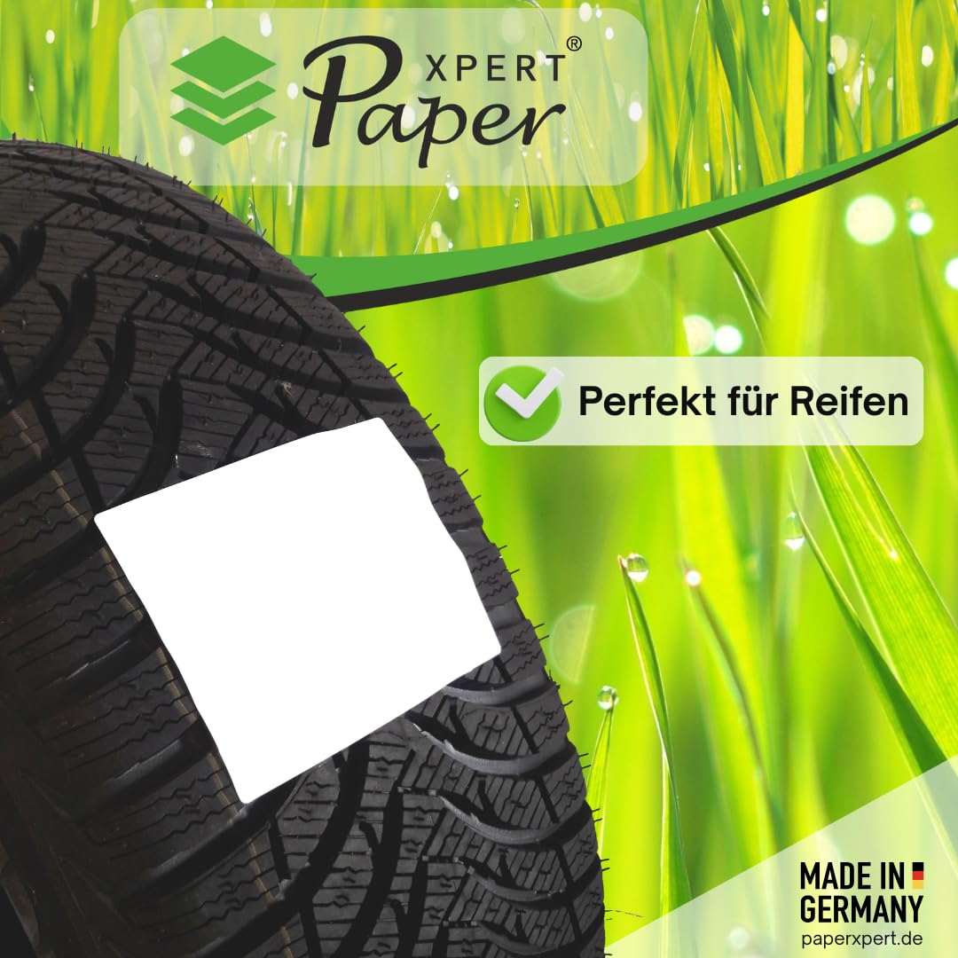 Power Etiketten Endlos 110 x 90 mm | Für Holz, Reifen, Beton uvm. | PP weiß glänzend 195 µ | Thermotransfer Industrieetiketten mit Spezialreifenkleber | 2.000 Etiketten | Made in Germany
