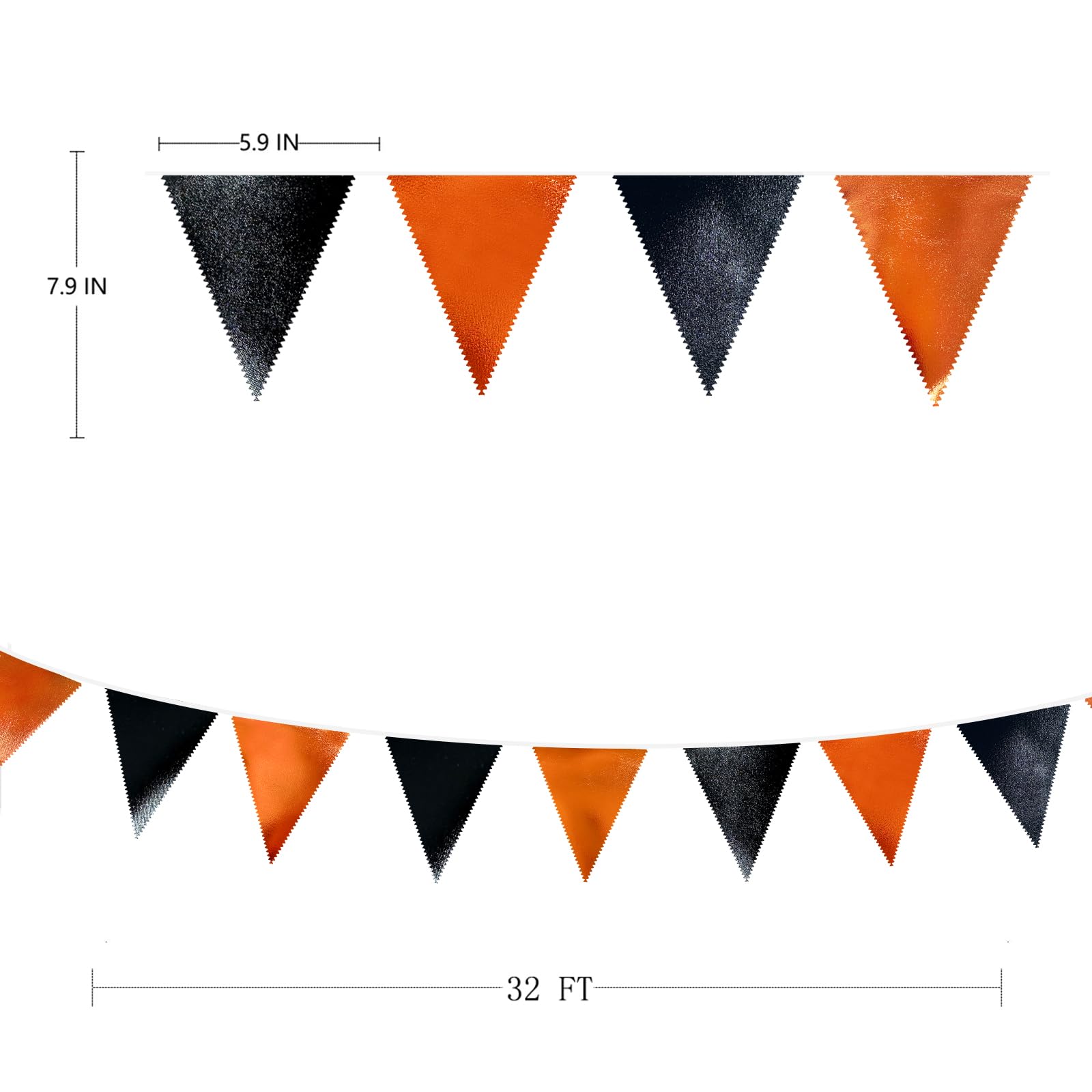 32Ft Orange Fanion Bannière Guirlande Bruant Décoration De