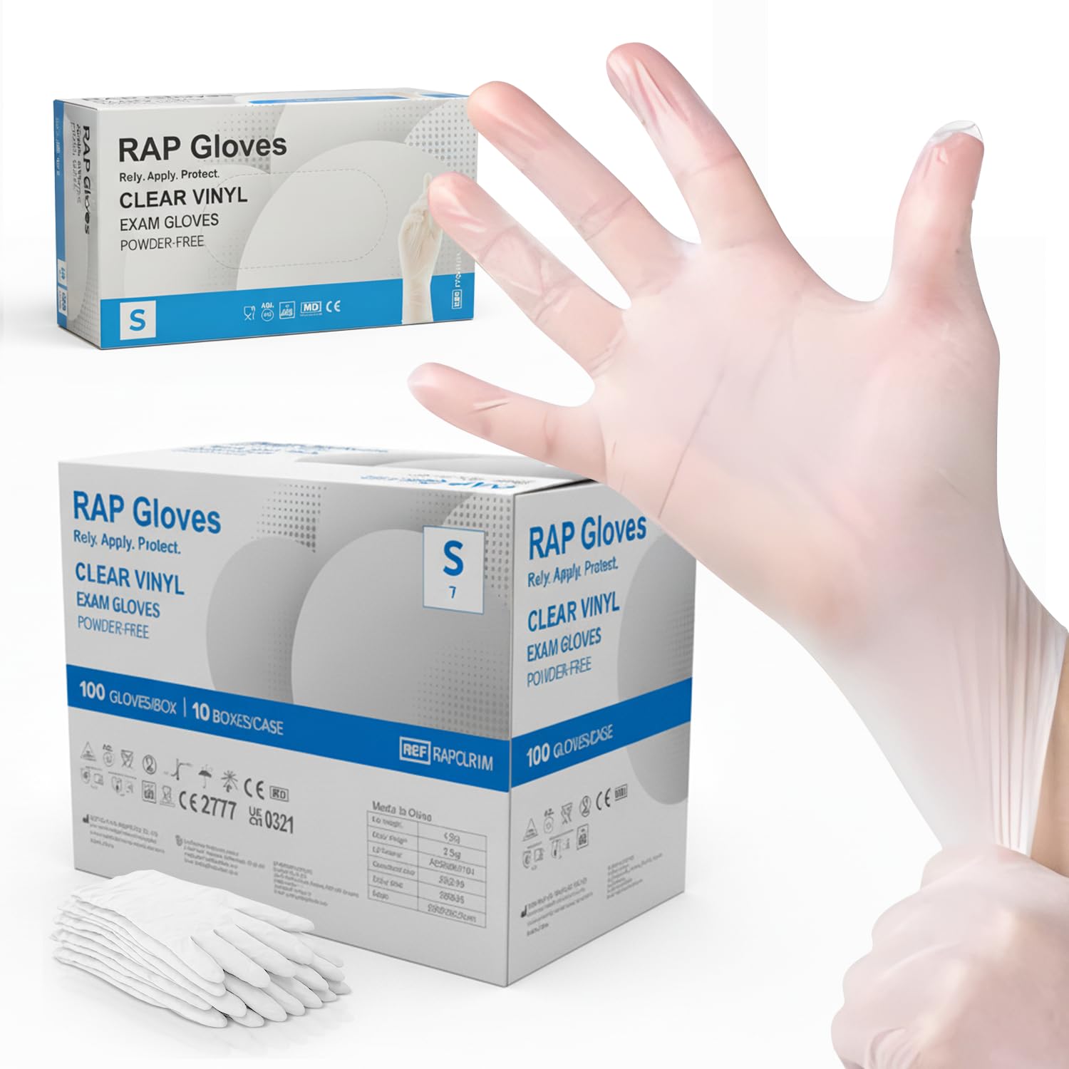 2000 Disposable Vinyl Gloves S Size Clear White Gloves in Bulk Supply Food Safe Multipurpose Gloves for Janitorial Task, Examination Gloves for Daily use Disposable Gloves. โ image 1