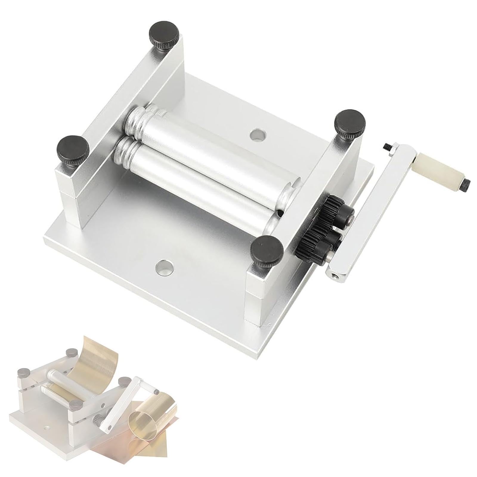 Fcttcd Metal Bending Slip Roll Machine, Diy Metal Fabrication Tool, Adjustable Rollers, For Soft Metals, Wood Strips & Plastic Sheets