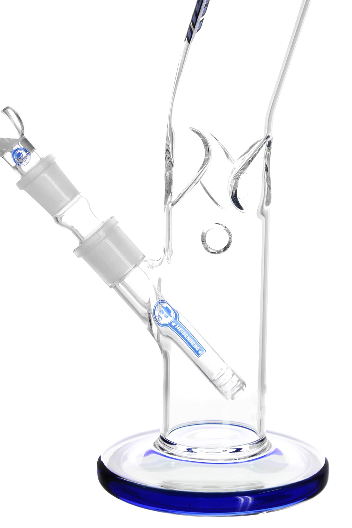 Heisenberg Slick Rick 3.0 Glasbong optional mit oder ohne Eiskerben, Höhe 38cm, mit Rundfuß Kickloch und Schlitzloch-Diffusor (mit Eiskerben)