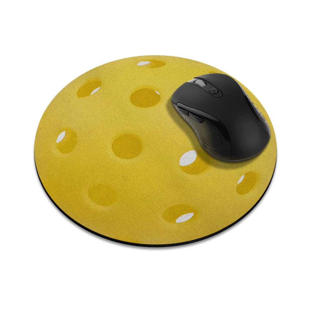 Non-Slip Round Mousepad, WIRESTER Pickleball Mouse Pad for Home, Office and Gaming Desk
