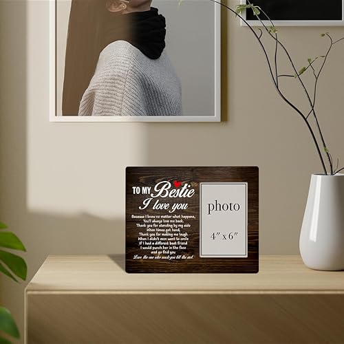 Miniatura 3 de Nurawo Marco de fotos de madera para regalar a la mejor amiga o amistad de mujeres amigas, regalo para hermana del alma, para fotos de madera para