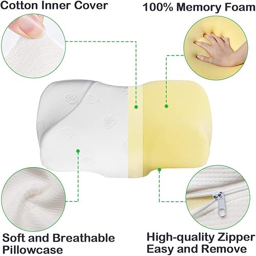 Miniatura 5 de Almohada cervical de espuma viscoelástica para dolor de cuello y hombros almohada ergonómica ortopédica para dormir de lado almohada de apoyo